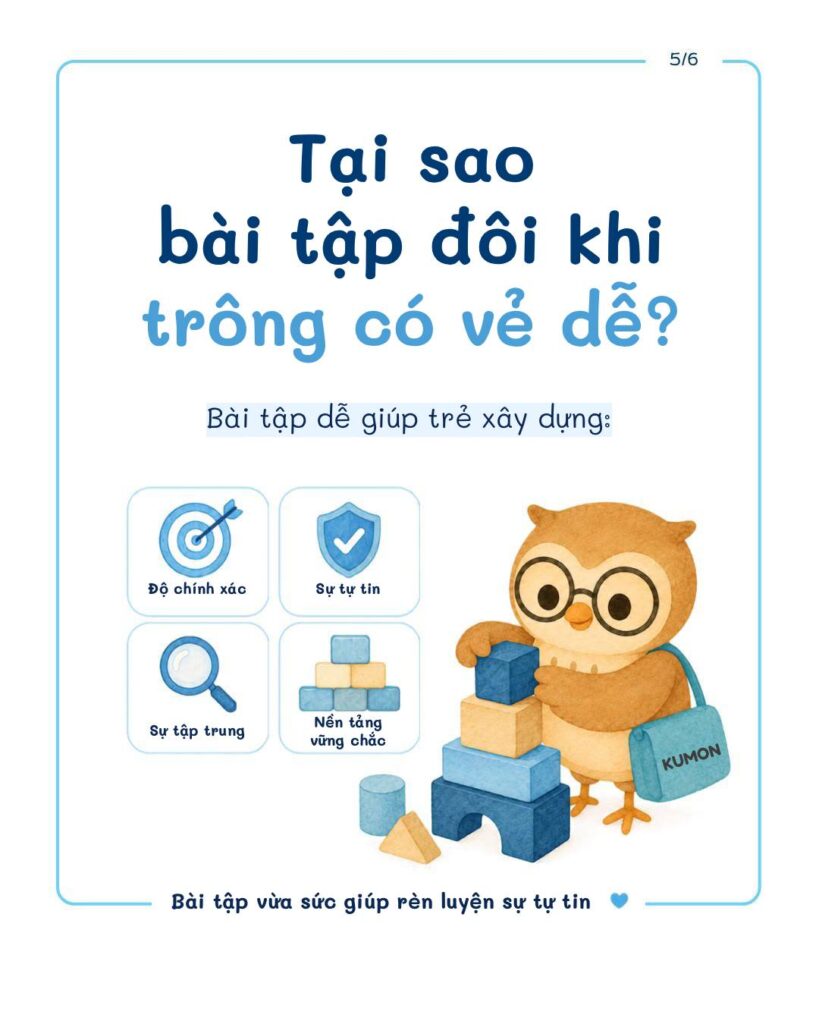 Vì sao bài tập Kumon dễ