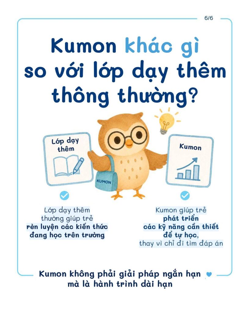Chương trình Kumon khác gì so với lớp học thêm thông thường